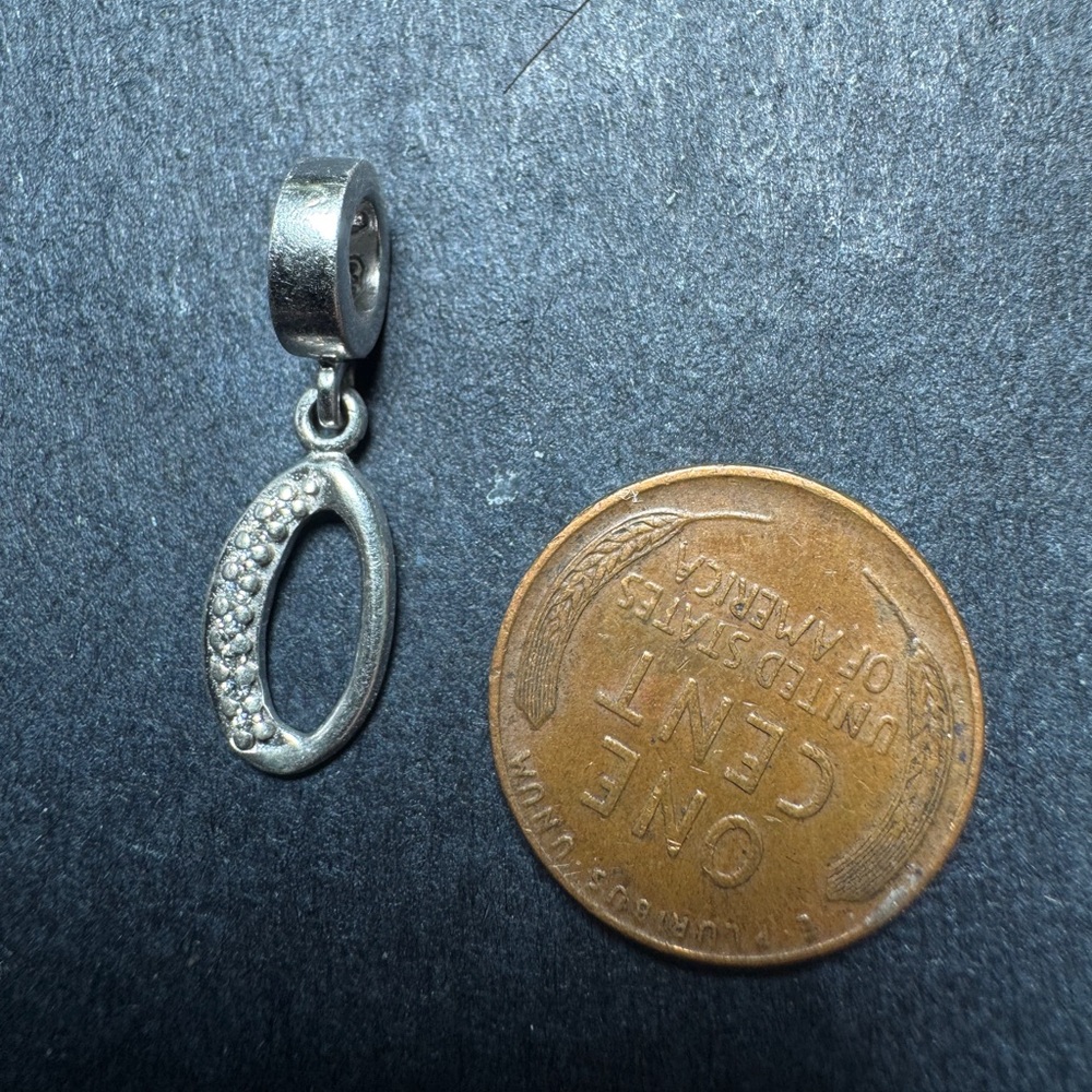 Letter O Sterling Silver 925 European Style Bead:/ Charm